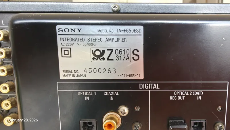 🔊 Amplificator Sony TA-F650ESD – Serie de Top (Construcție Gibraltar)